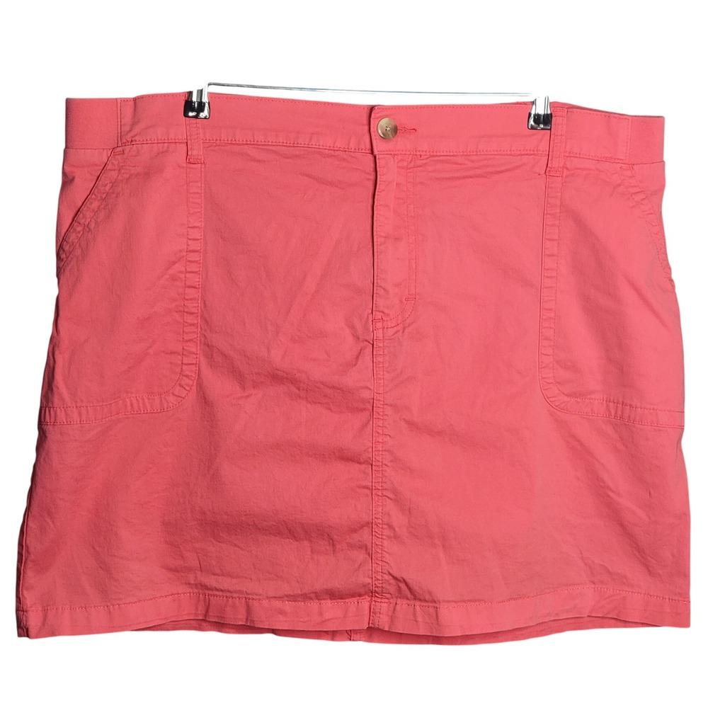 Lee Skort Women 22 M Coral Pink Regular Fit Mid Rise Cotton Blend Hiking Comfort